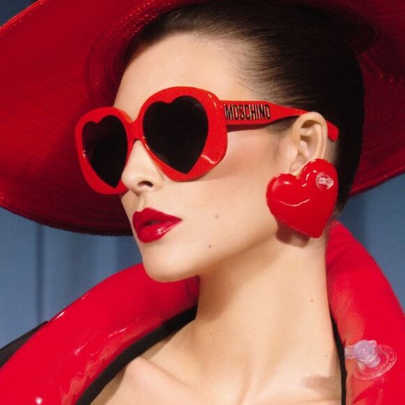 Moschino MOS152/S 0807 CU Sunglasses Black Geometric Frame, Yellow Lenses - Picture 3 of 10